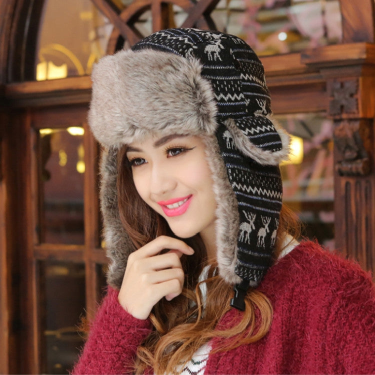 Fawn Pattern Cold Protection Warm Bomber Hats Flight Hats