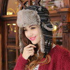 Fawn Pattern Cold Protection Warm Bomber Hats Flight Hats