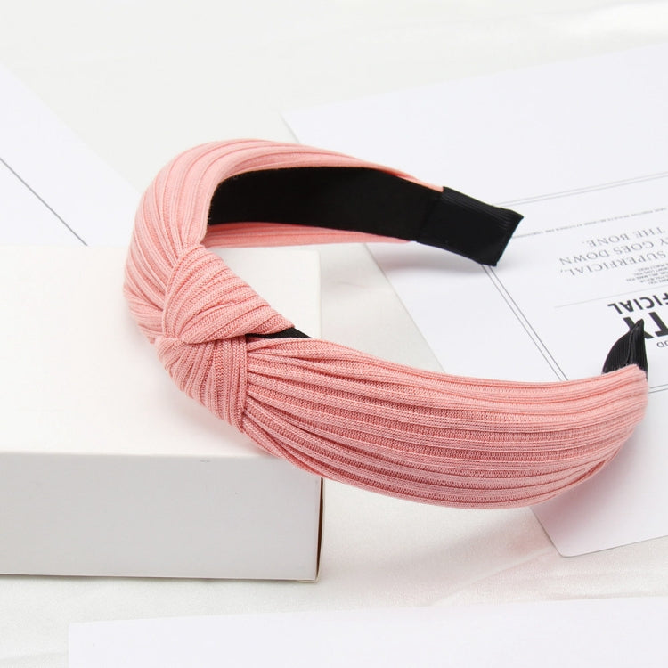 Soft Knotted Headband Hairband Lady Bow Hair Hoop Hair Accessories — Yellow