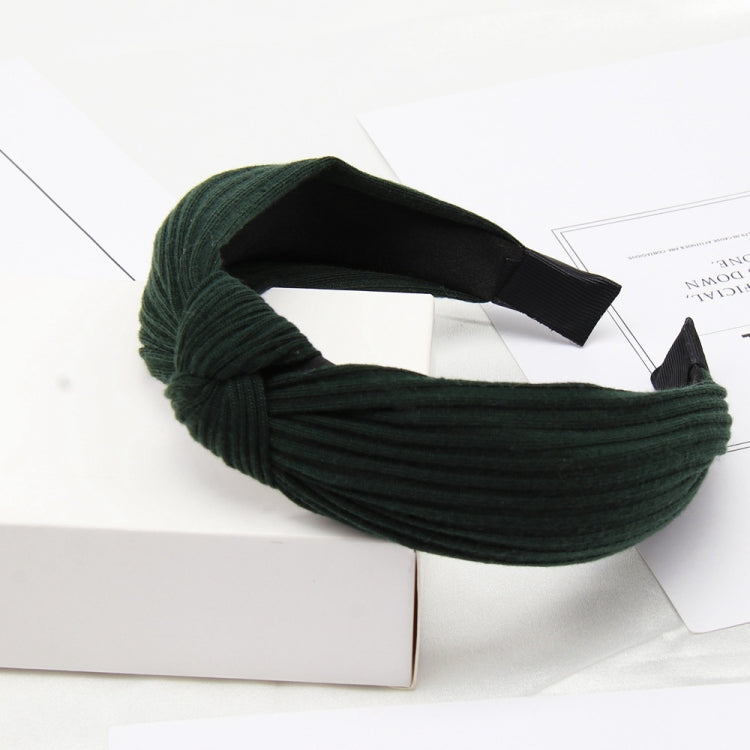 Soft Knotted Headband Hairband Lady Bow Hair Hoop Hair Accessories — Dark gray