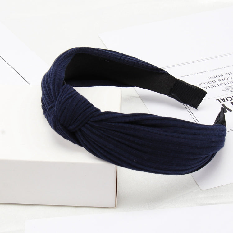 Soft Knotted Headband Hairband Lady Bow Hair Hoop Hair Accessories — Cyan