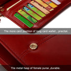 Multifunction Zipper Women Leather Wallet Long Trifold Coin Purse Card Holder Clutch