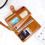 Multifunction Zipper Women Leather Wallet Long Trifold Coin Purse Card Holder Clutch