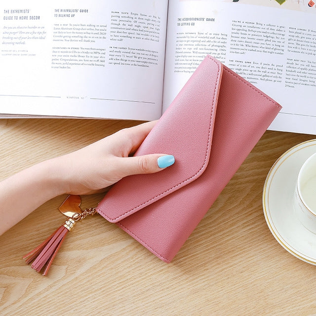 Simple Zipper Purses Long Section Clutch Wallet Soft PU Leather Money Bag — view 12