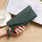 Simple Zipper Purses Long Section Clutch Wallet Soft PU Leather Money Bag — view 13