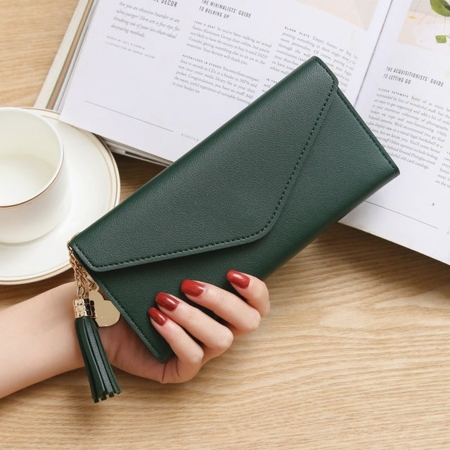 Simple Zipper Purses Long Section Clutch Wallet Soft PU Leather Money Bag — view 13