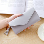 Simple Zipper Purses Long Section Clutch Wallet Soft PU Leather Money Bag — view 14