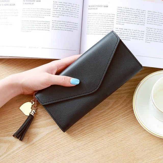 Simple Zipper Purses Long Section Clutch Wallet Soft PU Leather Money Bag — view 9