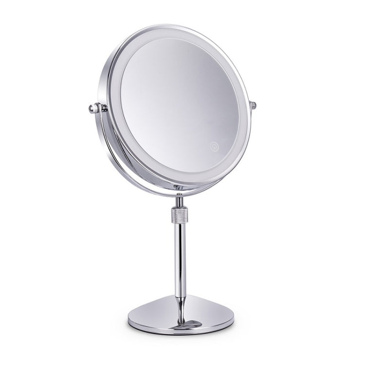 Desktop Double-SidedRound LED Luminous Makeup Mirror Liftable Magnifying Mirror