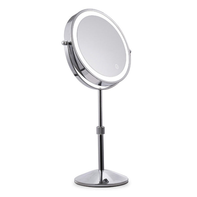 Desktop Double-SidedRound LED Luminous Makeup Mirror Liftable Magnifying Mirror