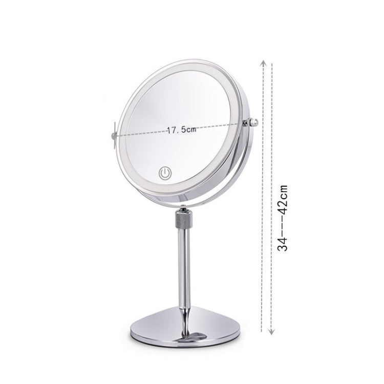 Desktop Double-SidedRound LED Luminous Makeup Mirror Liftable Magnifying Mirror