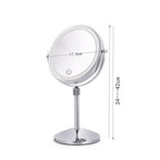 Desktop Double-SidedRound LED Luminous Makeup Mirror Liftable Magnifying Mirror