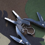 Portable Multifunction Folding Plier Stainless Steel Foldaway Knife Keychain Screwdriver