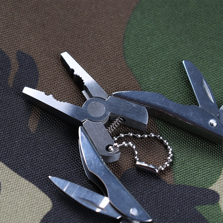 Portable Multifunction Folding Plier Stainless Steel Foldaway Knife Keychain Screwdriver