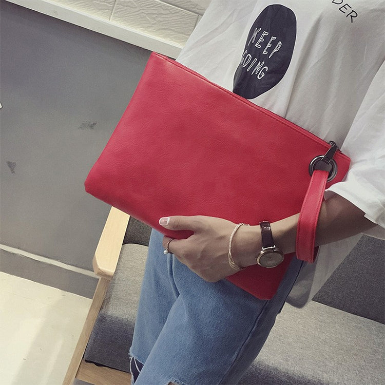 Simple Retro Ladies Handbag Fashion Large Capacity Clutch Bag Zipper Envelope Bag — view 8