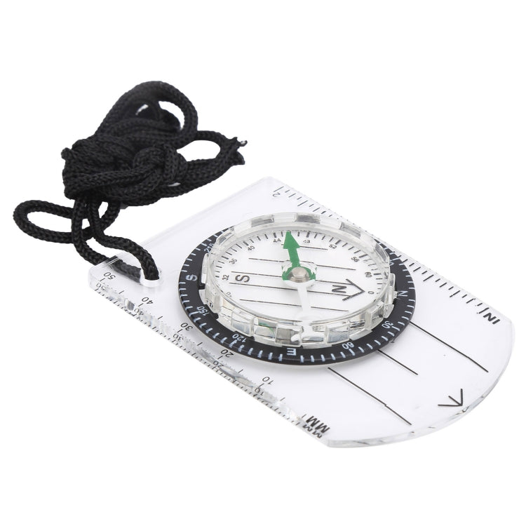 Professional Mini Compass Map Scale Ruler Multifunctional Equipment Outdoor Hiking Camping Survival