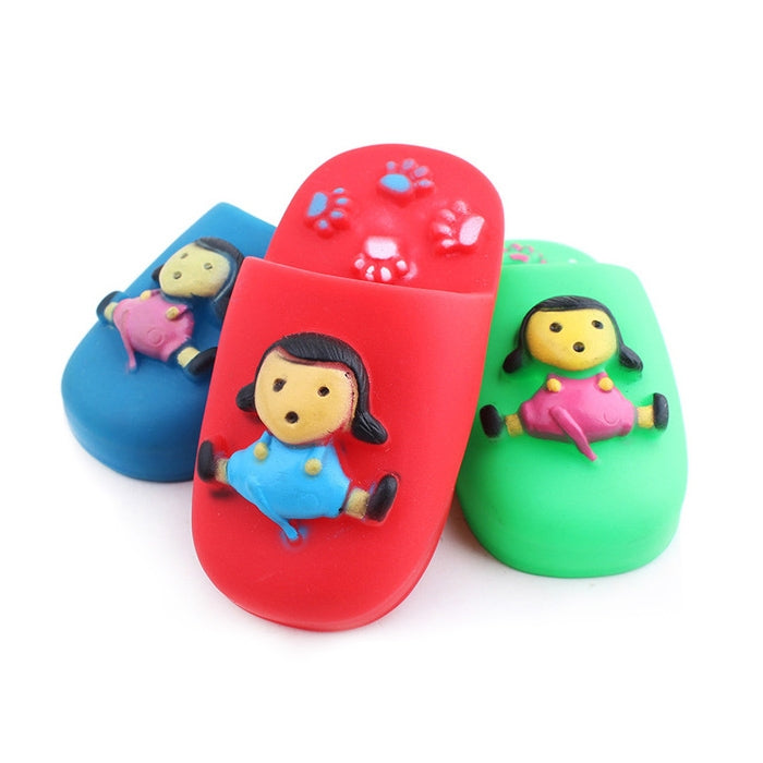 Rubber Squeak Toy for Dog Screaming Chicken Chew Bone Squeaky Ball Dog Toys Tooth Grinding, Random Color Delivery — Cartoon Face