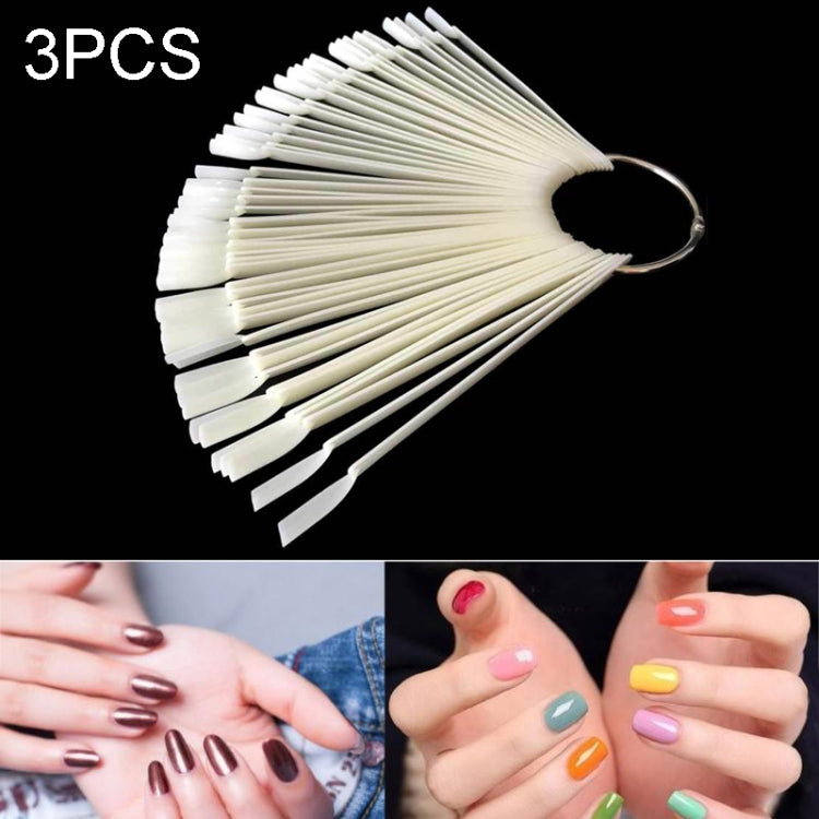 3 Set Fan-shaped Nail Mold Swatch Nail Polish Color Card Nail Art Display Board