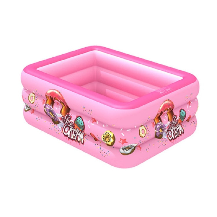 Household Indoor and Outdoor Ice Cream Pattern Children Square Inflatable Swimming Pool, 150 x 110 x 50cm Pink, 180 x 130 x 55cm Pink, 210 x 135 x 55cm Pink — view 7