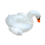 Shape Thickened Environmentally Friendly PVC Inflatable Coasters Floating Water Drink Cup Holder, Patterned White Swan