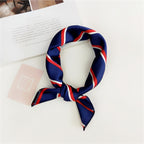 Square Scarf Hair Tie Band For Business Party Women Elegant Small Vintage Skinny Retro Head Neck Silk Satin Scarf