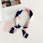 Square Scarf Hair Tie Band For Business Party Women Elegant Small Vintage Skinny Retro Head Neck Silk Satin Scarf