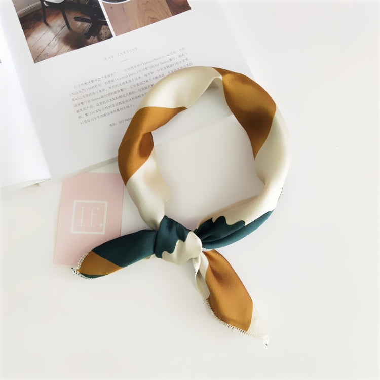 Square Scarf Hair Tie Band For Business Party Women Elegant Small Vintage Skinny Retro Head Neck Silk Satin Scarf