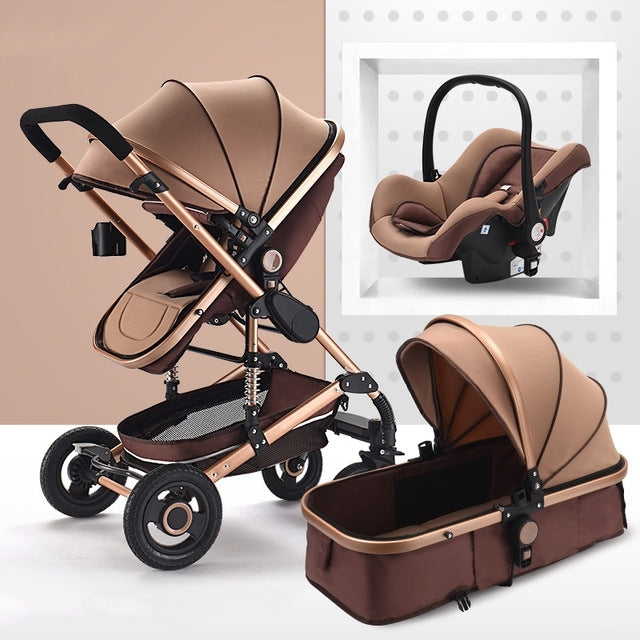 High Landscape Can Sit and Lie Four-wheel Shockproof Folding Newborn Stroller