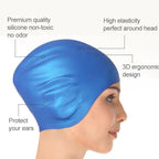 Adult Solid Color Waterproof Silicone Swimming Cap