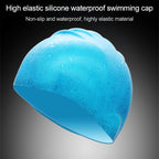 Adult Solid Color Waterproof Silicone Swimming Cap