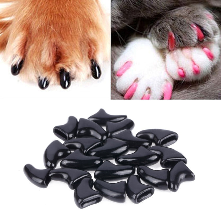 20 PCS Silicone Soft Cat Nail Caps / Cat Paw Claw / Pet Nail Protector/Cat Nail Cover — Rose Red
