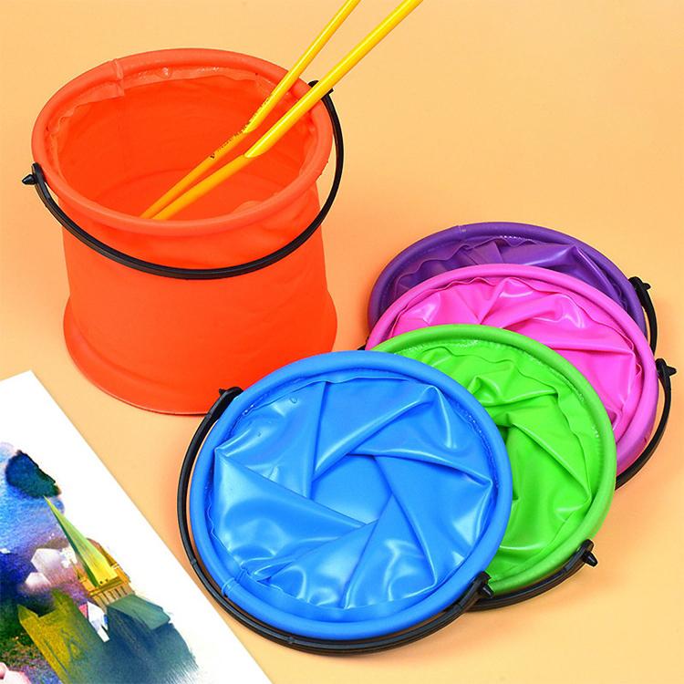 No Compartment Folding Art Painting Bucket Pen Washing Bucket Random Colour