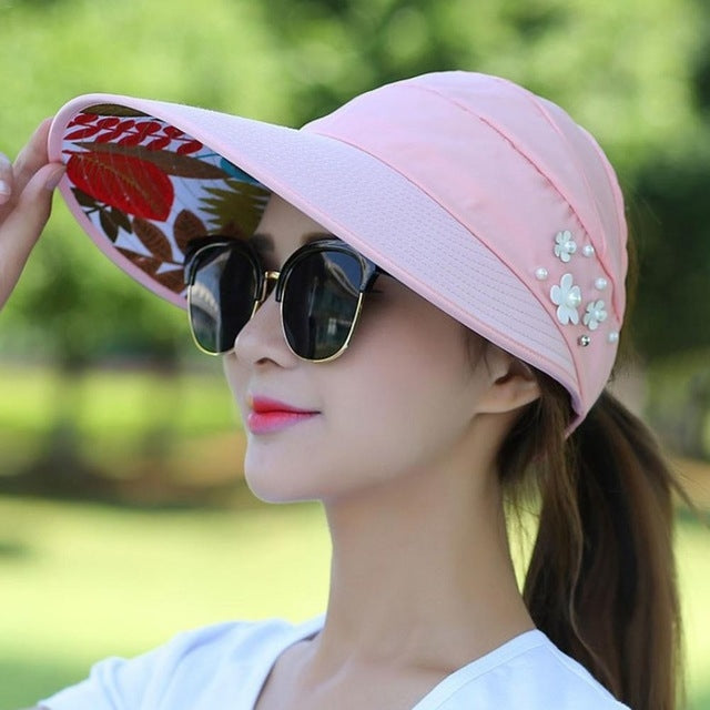 Women Summer Casual Going Out Ultraviolet-proof Korean Style Folded Sun Block Hat Breathable And Light — Beige