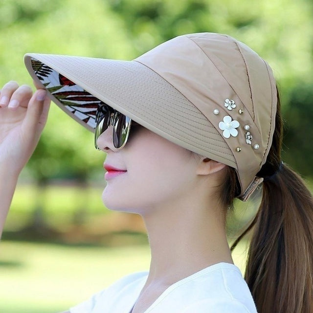 Women Summer Casual Going Out Ultraviolet-proof Korean Style Folded Sun Block Hat Breathable And Light — Red