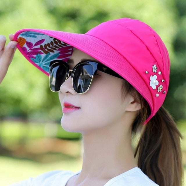 Women Summer Casual Going Out Ultraviolet-proof Korean Style Folded Sun Block Hat Breathable And Light — Black