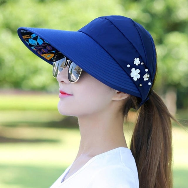 Women Summer Casual Going Out Ultraviolet-proof Korean Style Folded Sun Block Hat Breathable And Light — Pink