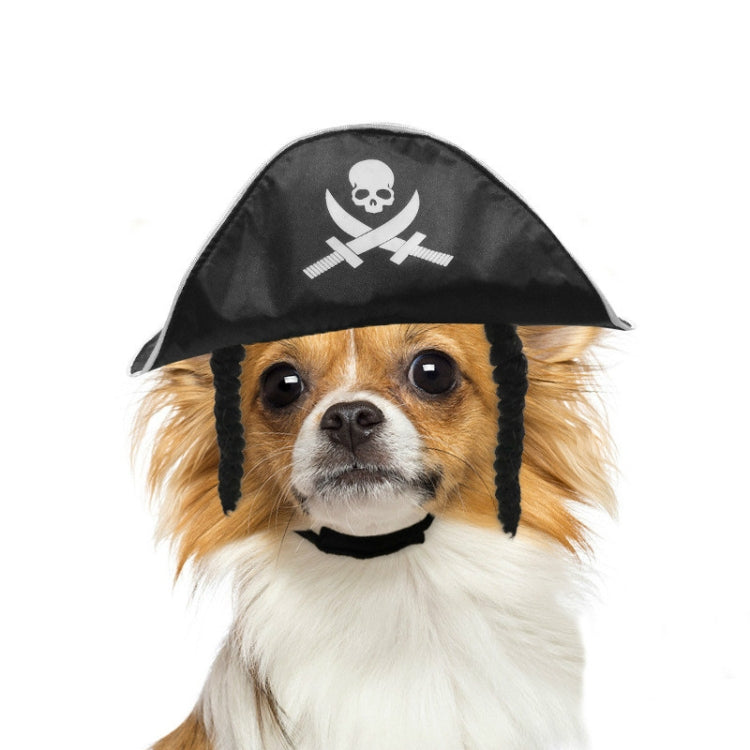 Pet Supplies Halloween Pirate Hat Cat And Dog Wig White Pirate Hat, White Pirate Hat
