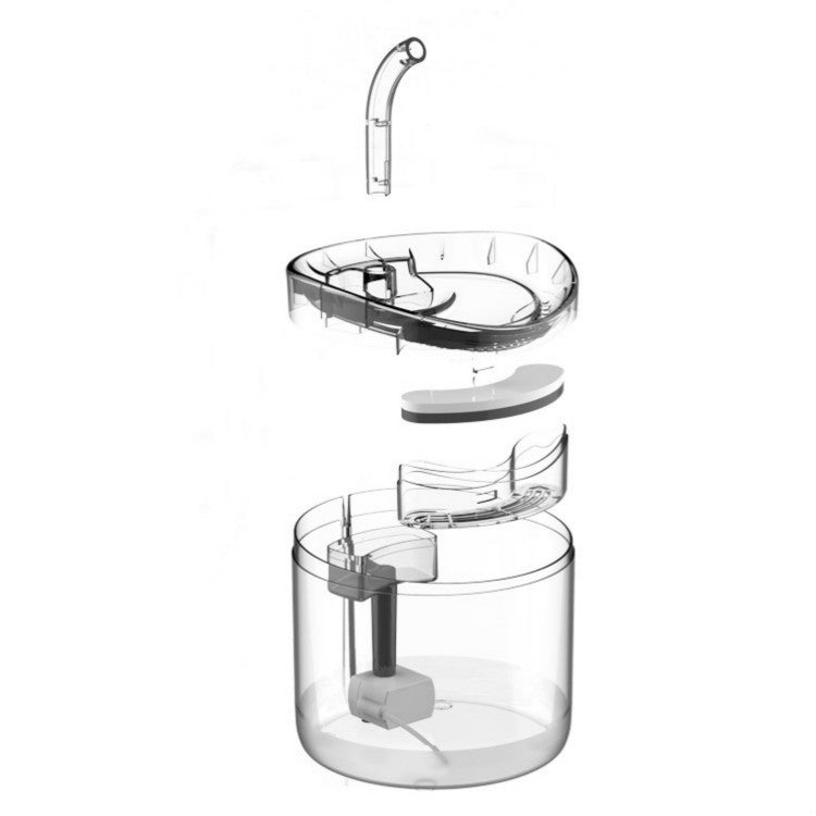 Pet Automatic Circulating Silent And Does Not Leak Electricity Water Dispenser — UK Plug Transparent Color