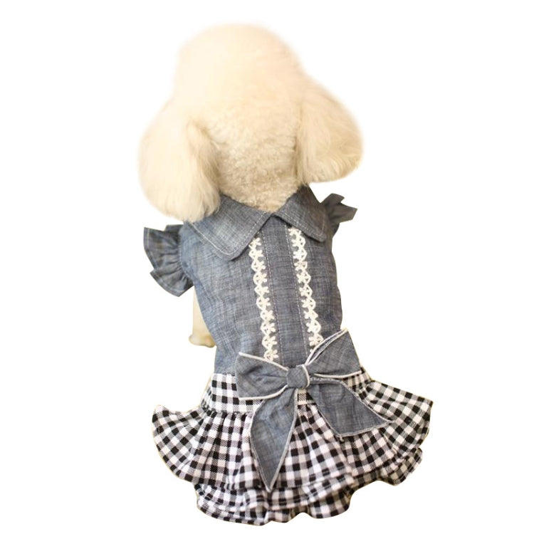 Pet Clothes Autumn And Winter Skirt Thin Dog Skirt Small Dog Princess Bow Denim Skirt — view 11