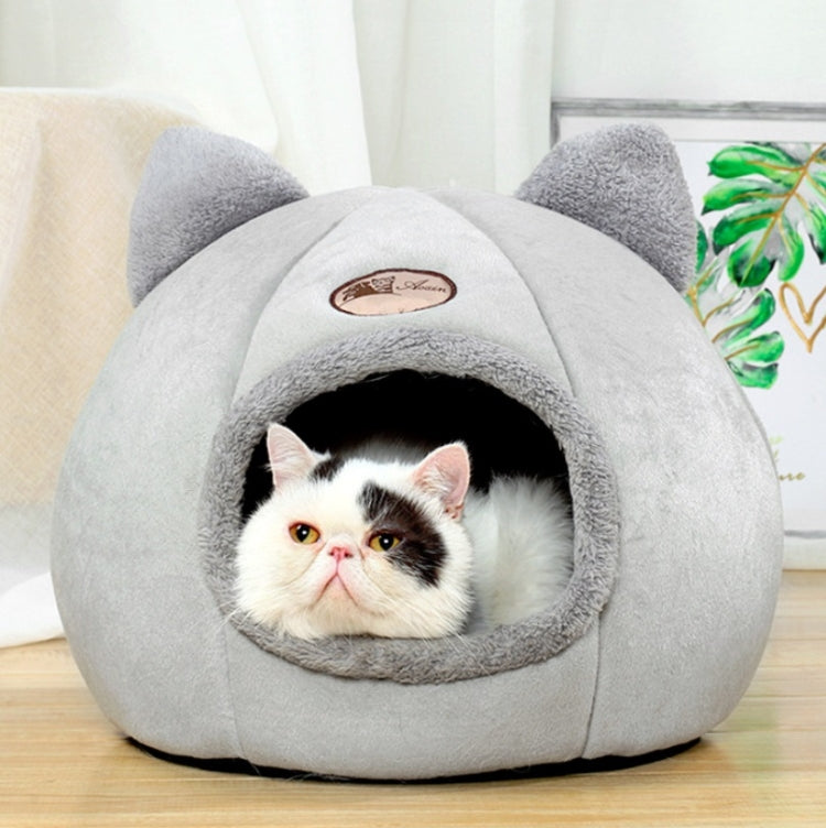 Winter Semi-Closed Warm & Velvet Round Pet Nest — view 10