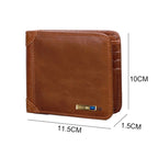 Men Leather Business Wallet Smart Anti-Lost Anti-Theft Wallet — Black