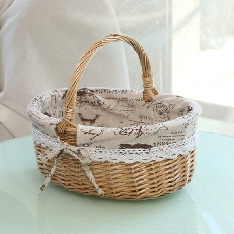 Hand-woven Picnic Basket Sackcloth Rattan Storage Basket — view 16