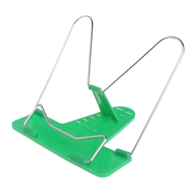 Adjustable Angle Metal Book Stand Fordable Portable Document Book-Reading Holder — Green