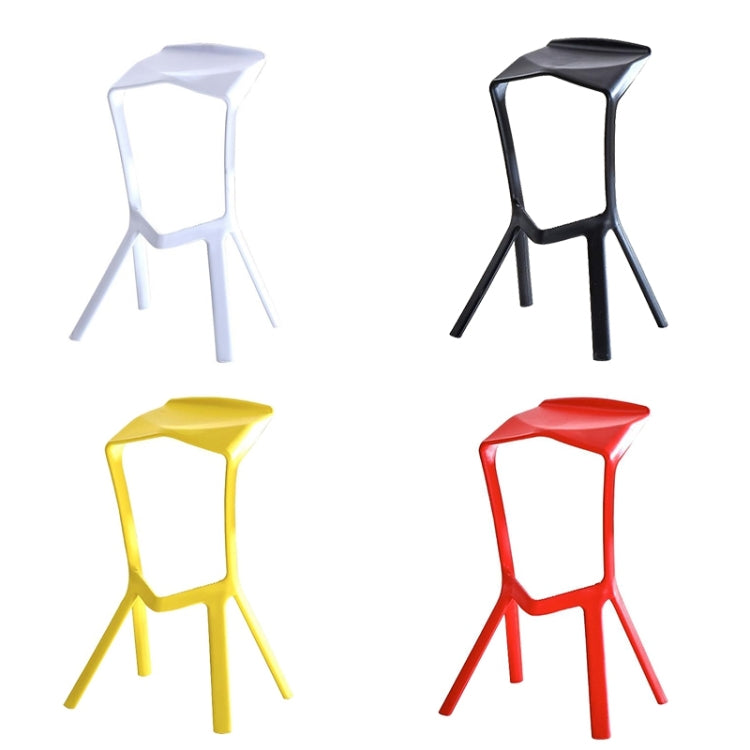 Simple Personality High Bar Stool Plastic Bar Chair Cafe Nordic Geometry Chair — Black