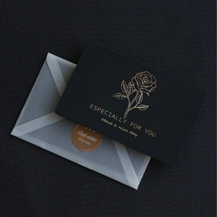 6 PCS Creative Business Bronzing Thanksgiving Birthday Card — Rose