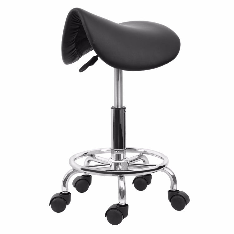 Saddle Chair Ergonomic Computer Chair Beauty Barber Mobile Chair — Black