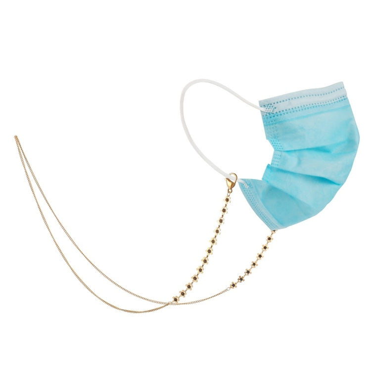 Flower Gold-Plated Stainless Steel Hanging Neck Chain Anti-Lost Mask Lanyard