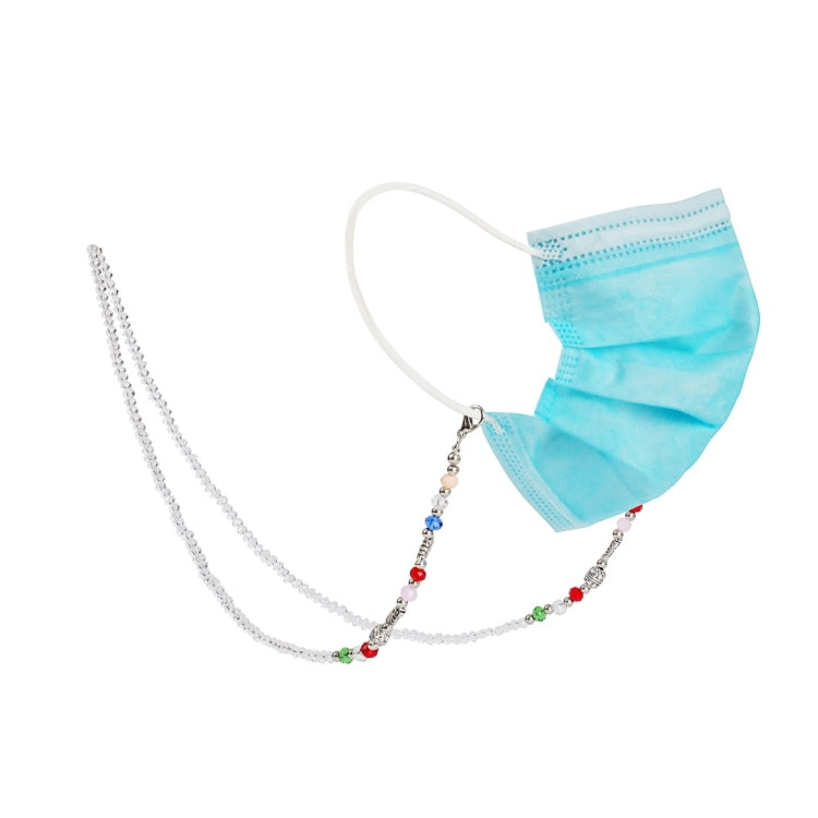Mask Lanyard Necklace Transparent Faceted Bead Retro Anti-Lost Mask Chain