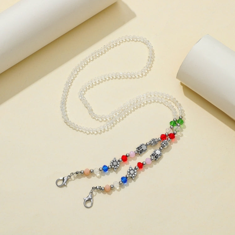 Mask Lanyard Necklace Transparent Faceted Bead Retro Anti-Lost Mask Chain