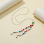 Mask Lanyard Necklace Transparent Faceted Bead Retro Anti-Lost Mask Chain